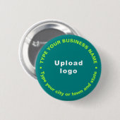 Business Brand Blauwgroen Round Button (Voorkant /achterkant)