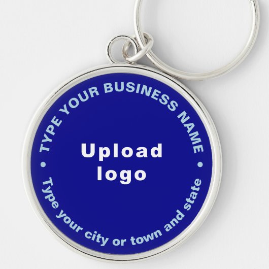Business Brand Blue Round Premium-Sleutelhanger Sleutelhanger (Voorkant)