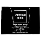 Business Brand on Black Large Size Gift Bag Groot Cadeauzakje (Achterkant)