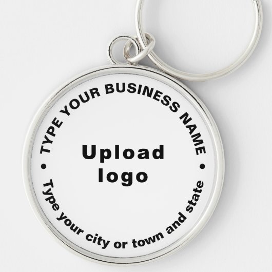 Business Brand White Round Premium-Sleutelhanger Sleutelhanger (Voorkant)