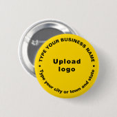Business Brand Yellow Round Button (Voorkant /achterkant)