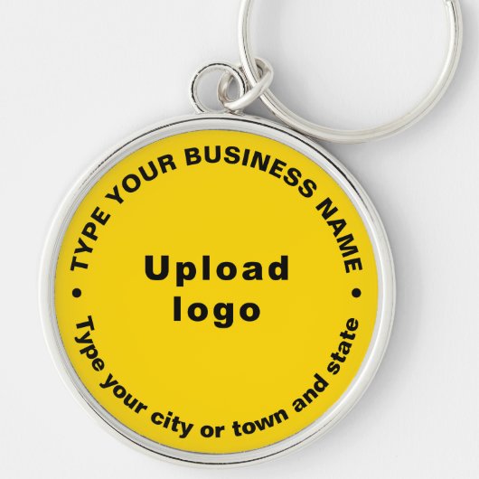 Business Brand Yellow Round Premium-Sleutelhanger Sleutelhanger (Voorkant)