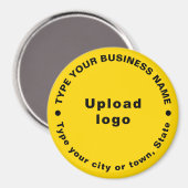 Business Brand Yellow Round Shape Magnet (Voorkant / Achterkant)