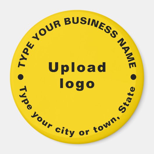 Business Brand Yellow Round Shape Magnet (Voorkant)