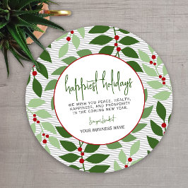 Business branding - Grijs Groen Botanisch Geluk Feestdagenkaart