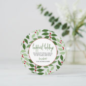 Business branding - Grijs Groen Botanisch Geluk Feestdagenkaart (Staand voorkant)