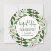 Business branding - Grijs Groen Botanisch Geluk Feestdagenkaart (Voorkant)