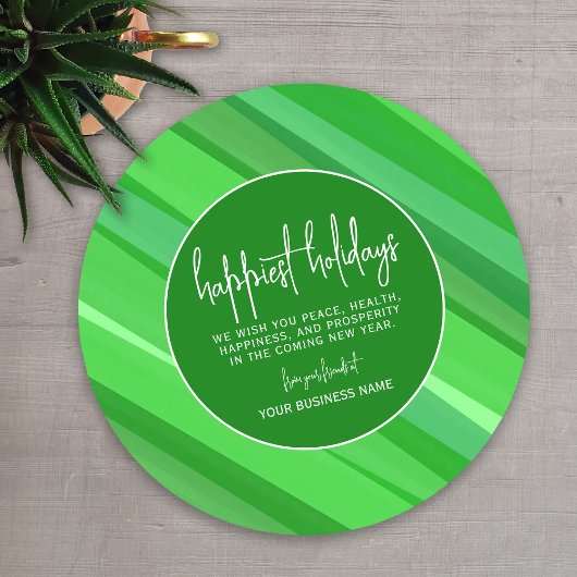Business branding - Mod Abstract groen - Happiest Feestdagenkaart