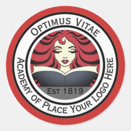 Business branding.Voeg uw Logo. Reclamelabel Ronde Sticker