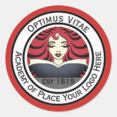 Business branding.Voeg uw Logo. Reclamelabel Ronde Sticker (Voorkant)