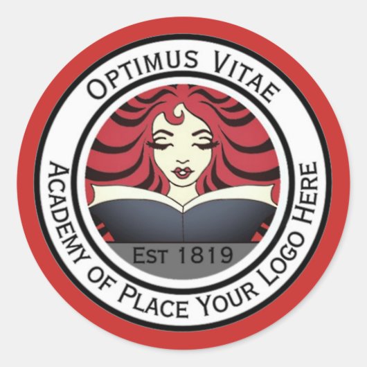 Business branding.Voeg uw Logo. Reclamelabel Ronde Sticker (Voorkant)