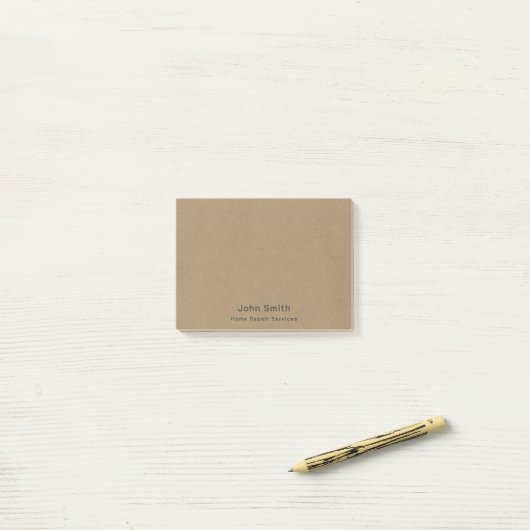 Business Brown Kraft Post-it® Notes (Op bureau)