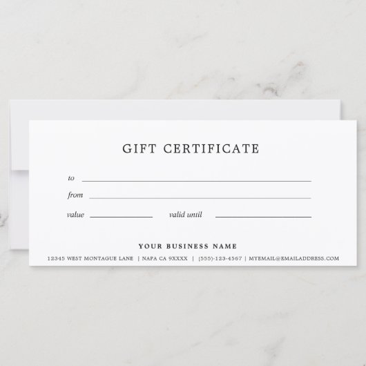 Business Cadeaubon Eenvoudig (Achterkant)