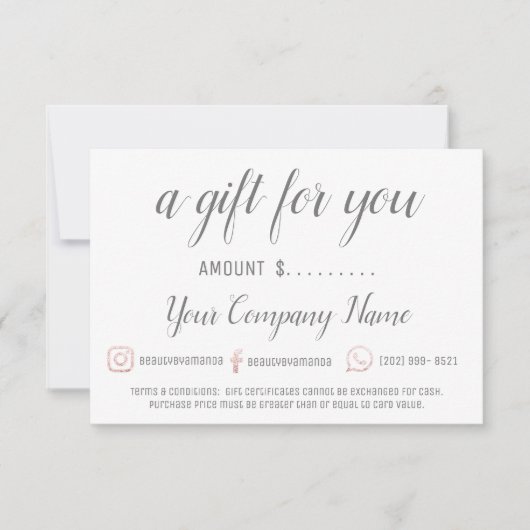 Business Cadeaubon gewoon Logo wit (Voorkant)