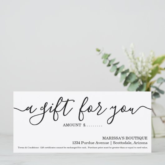 Business Cadeaubon | Gewoon recht (Staand voorkant)