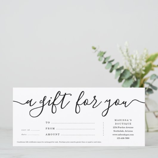 Business Cadeaubon | Gewoon recht (Staand voorkant)