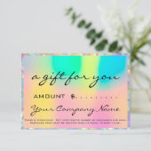 Business Cadeaubon Holograaf Roze Logo (Staand voorkant)