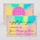 Business Cadeaubon Holograaf Roze Logo (Voorkant / Achterkant)