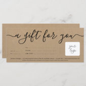 Business Cadeaubon met Logo | Gewoon recht (Voorkant / Achterkant)