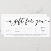 Business Cadeaubon met Logo | Gewoon recht (Voorkant / Achterkant)