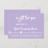 Business Cadeaubon Online Winkelen Paars (Voorkant / Achterkant)