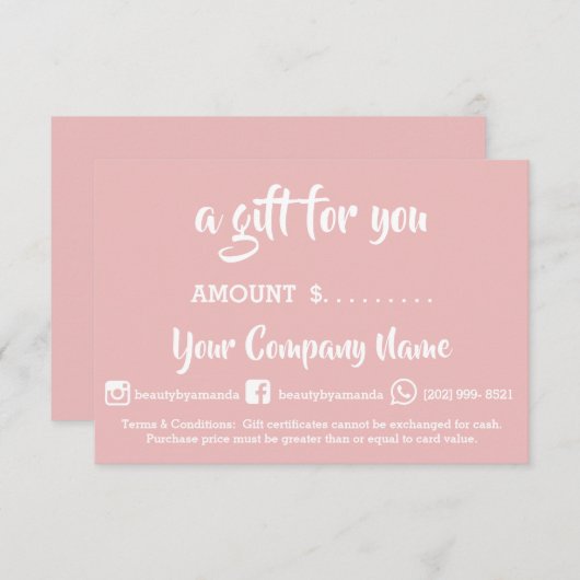 Business Cadeaubon Online Winkelpoeder (Voorkant / Achterkant)