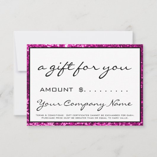 Business Cadeaubon Paars Roze White Logo (Voorkant)