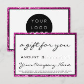 Business Cadeaubon Paars Roze White Logo (Voorkant / Achterkant)