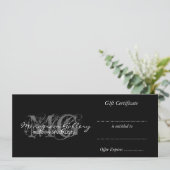 Business Cadeaubon Sjabloon met monogram (Staand voorkant)