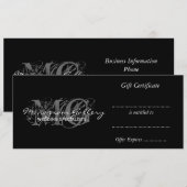 Business Cadeaubon Sjabloon met monogram (Voorkant / Achterkant)