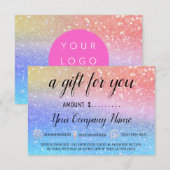 Business Cadeaubon Social Logo Glitter (Voorkant / Achterkant)