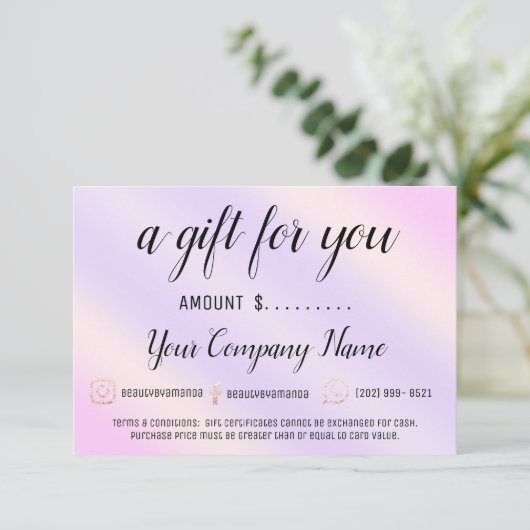 Business Cadeaubon Social Paars Pink (Staand voorkant)