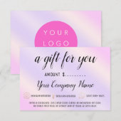 Business Cadeaubon Social Paars Pink (Voorkant / Achterkant)