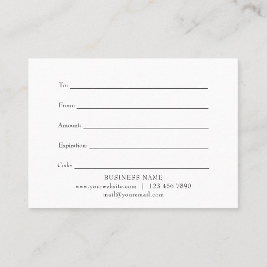 Business Cadeaubonnen Kerstmis Sneeuw Dank je Klantenkaartje (Achterkant)