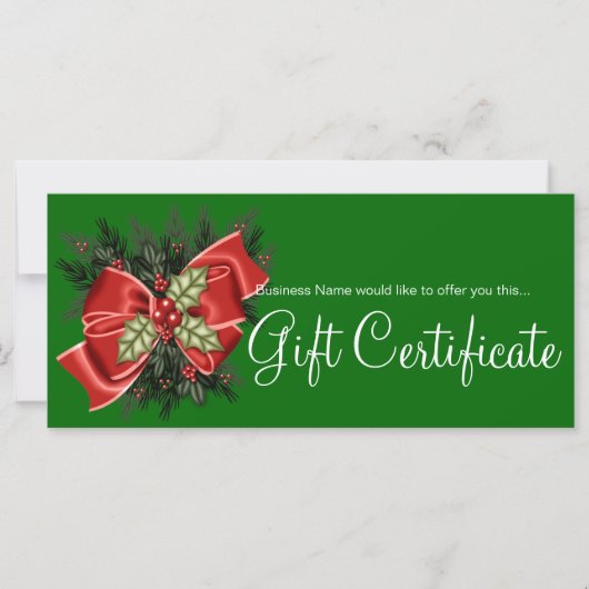 Business Cadeaubonnen Mistletoe & Red Bow (Voorkant)