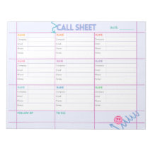 Business Call Planner & Tracking Sheet Notitieblok