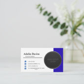 Business Card  Blue with Simple Logo and Text  Visitekaartje (Staand voorkant)