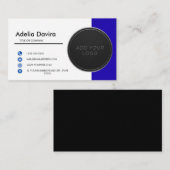 Business Card  Blue with Simple Logo and Text  Visitekaartje (Voorkant / Achterkant)