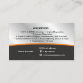 Business card  for Auto services for heavy vehicle Visitekaartje (Achterkant)