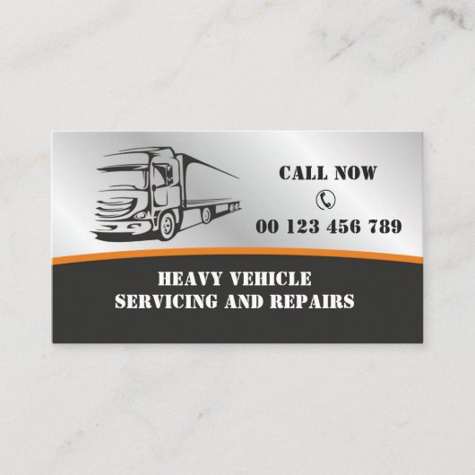 Business card  for Auto services for heavy vehicle Visitekaartje (Voorkant)
