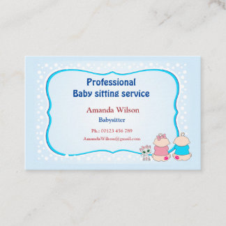 Business card  for babysitter & childcare visitekaartje