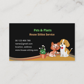 business card for Pet & Plants Sitting Service Visitekaartje