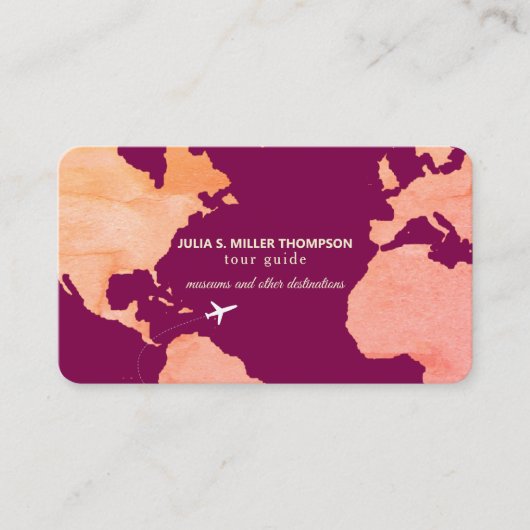 Business Card for Tour Guides with Map Visitekaartje (Voorkant)