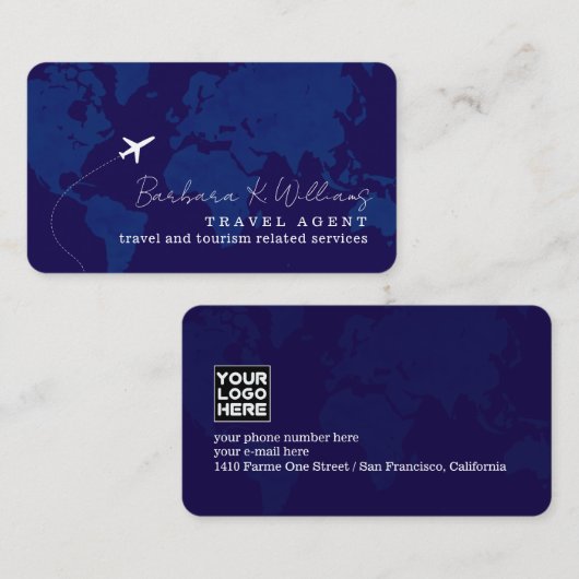 Business Card for Travel Agents Visitekaartje (Voorkant / Achterkant)