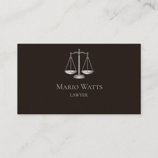 Business Card Lawyer Black and Grey Visitekaartje (Voorkant)