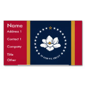 Business Card Magnet with Flag of Mississippi Magnetisch Visitekaartje (Voorkant)