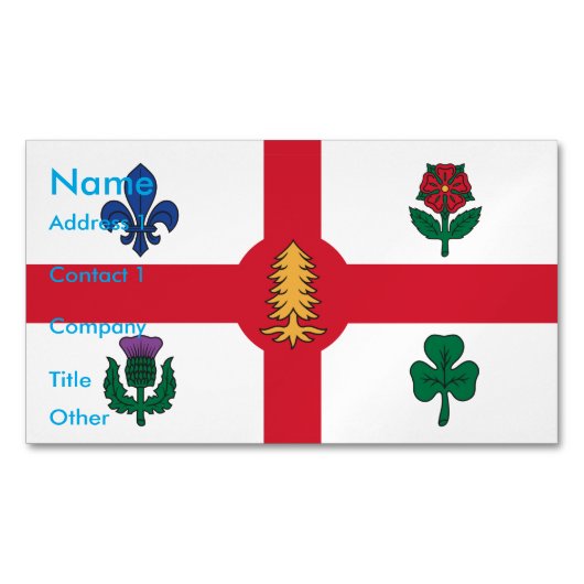 Business Card Magnet with Flag of Montreal Magnetisch Visitekaartje (Voorkant)