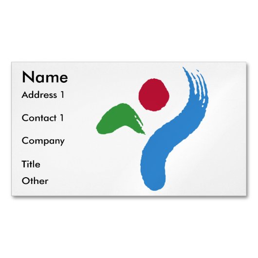Business Card Magnet with Flag of Seoul Magnetisch Visitekaartje (Voorkant)
