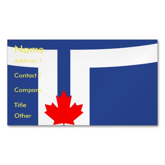 Business Card Magnet with Flag of Toronto Magnetisch Visitekaartje (Voorkant)