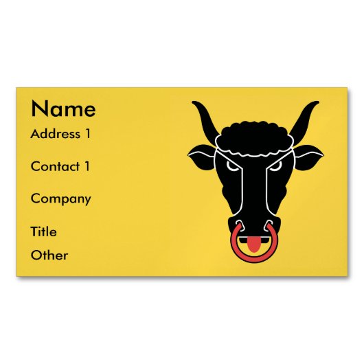 Business Card Magnet with Flag of Uri, Switzerland Magnetisch Visitekaartje